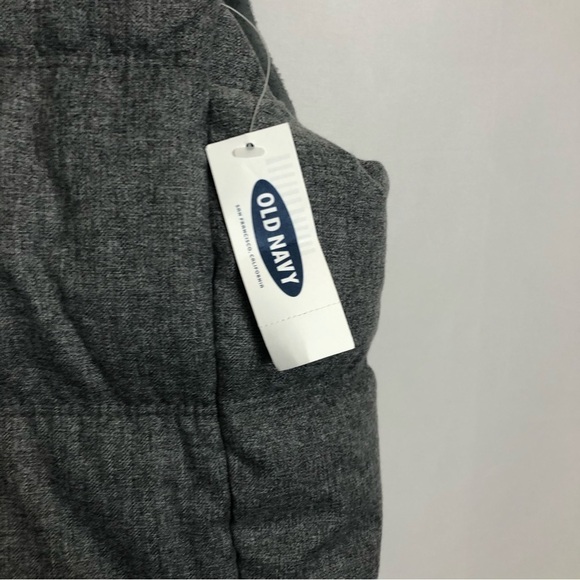 Old Navy Puffer Vest Flannel Lined Gray Size Medium - Picture 4 of 12